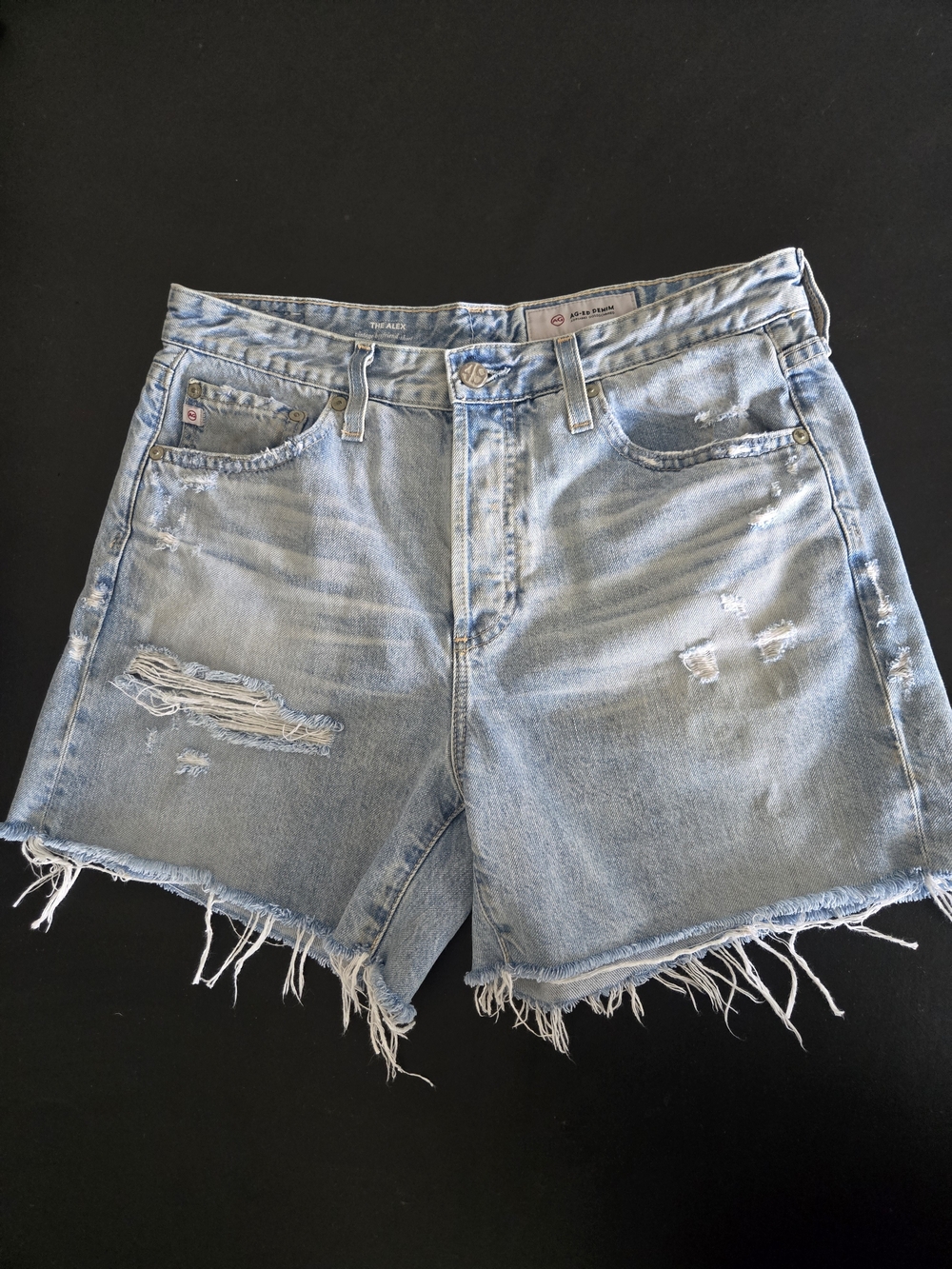 ​AG Adriano Goldschmied The Alex Distressed Denim Shorts 28